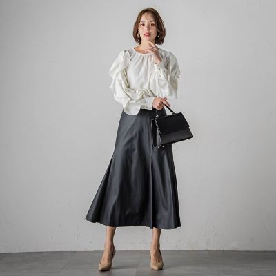 フレンチキス袖フリルブラウス≪洗濯機で洗える≫