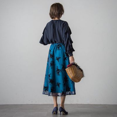 フレンチキス袖フリルブラウス≪洗濯機で洗える≫