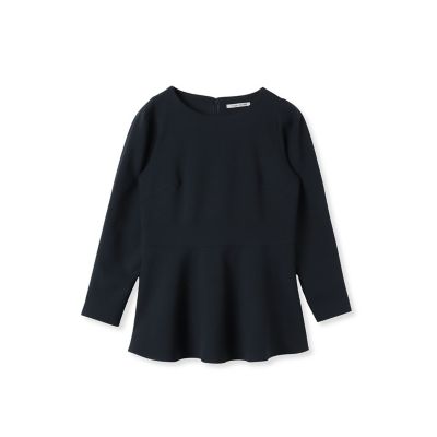 ツイル裏起毛ペプラムブラウス≪洗濯機で洗える≫