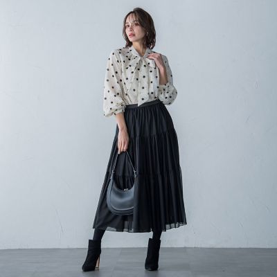 フェザージャガードドットブラウス≪洗濯機で洗える≫
