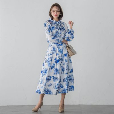 【ＷＥＢ限定カラーあり】カプリプリントブラウス≪洗濯機で洗える≫