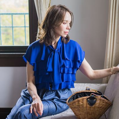シフォンティアードブラウス≪洗濯機で洗える≫