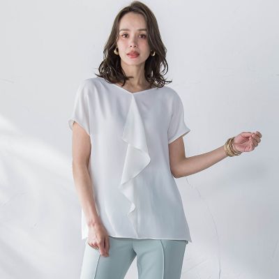 2WAY レーヨンストレッチブラウス 2WAY レーヨンストレッチブラウス