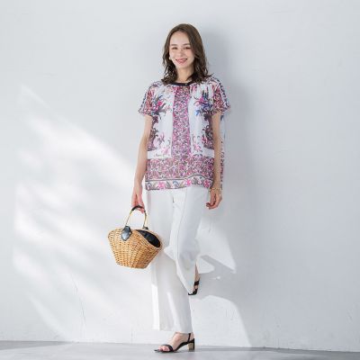 イタリアンタイル柄ブラウス≪洗濯機で洗える≫ | Viaggio Blu (Women 
