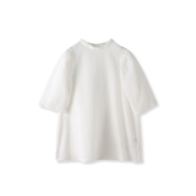 【SALE】Viaggio Blu (Women)/ビアッジョブルー プチスタンドサッカーブラウス&#8810;手洗い可能&#8811; 01ホワイト トップス【三越伊勢丹/公式】