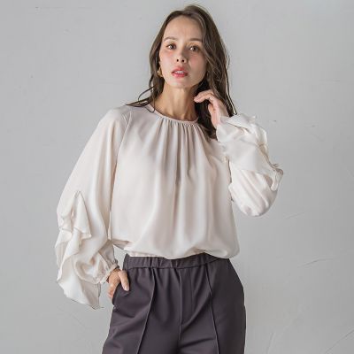 ラッフルブラウス≪洗濯機で洗える≫ | Viaggio Blu (Women