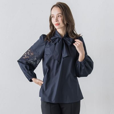 袖レースブラウス≪洗濯機で洗える≫ | Viaggio Blu (Women