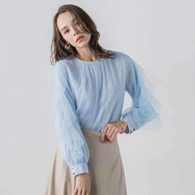 LOULOU WILLOUGHBY パピヨンフラワーチュールブラウス LOULOU WILLOUGHBY】パピヨンフラワーチュールブラウス