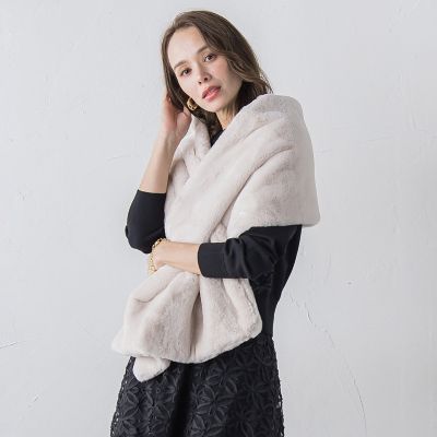 Viaggio Blu ショール　フォックスファー カシミア　リバーシブル Viaggio Blu ショールフォックスファー カシミアリバーシブル