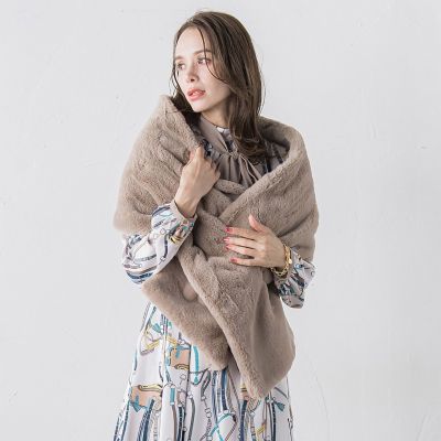 Viaggio Blu ショール　フォックスファー カシミア　リバーシブル Viaggio Blu ショール フォックスファー カシミア リバーシブル