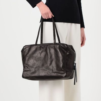 Les basiques ブラック レザー トートバッグ les basiques レザートートバッグ | GALERIE VIE (Women