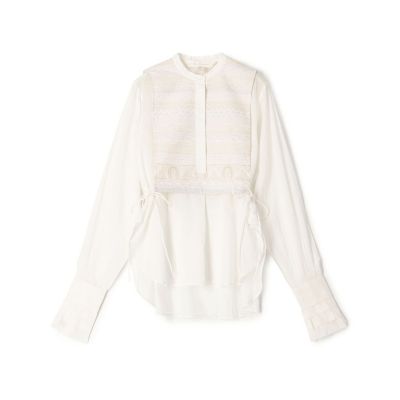 ＜GALERIE VIE (Women)＞ＪＡＮＥ　ＧＵＳＴＡＶＳＳＯＮ　ＭＯＮＡ　コットンエンブロイダリー　バンドネックブラウス