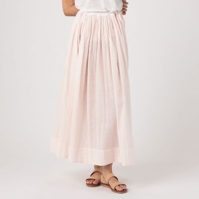 Khadi and Co トゥモローランドカディコットンギャザースカートブルーM Khadi and Co トゥモローランドカディコットンギャザースカート