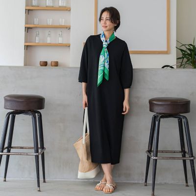 【ＷＥＢ限定】【ロング丈あり】ベルト付きタックスリーブワンピース≪洗える≫