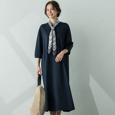 ＜LAUTREAMONT (Women)＞【ＷＥＢ限定】【ロング丈あり】ベルト付きタックスリーブワンピース≪洗える≫