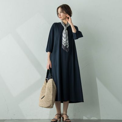 【ＷＥＢ限定】【ロング丈あり】ベルト付きタックスリーブワンピース≪洗える≫