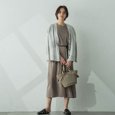 【ＷＥＢ限定】【ロング丈あり】ベルト付きタックスリーブワンピース≪洗える≫