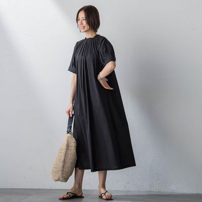 【ＷＥＢ限定】防シワベルト付きネックギャザーワンピース≪洗濯機で洗える≫