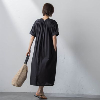 【ＷＥＢ限定】防シワベルト付きネックギャザーワンピース≪洗濯機で洗える≫