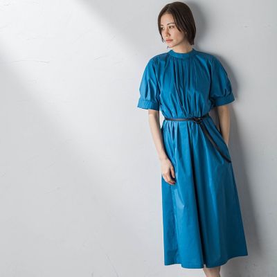 【ＷＥＢ限定】防シワベルト付きネックギャザーワンピース≪洗濯機で洗える≫