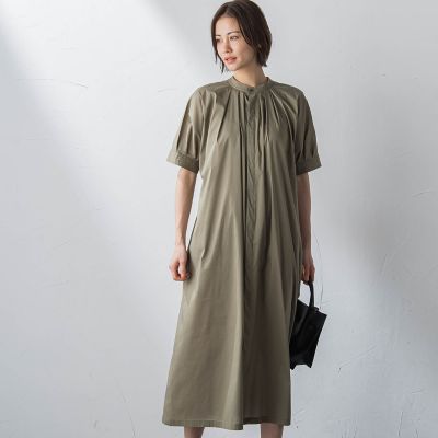 【ＷＥＢ限定】防シワベルト付きネックギャザーワンピース≪洗濯機で洗える≫