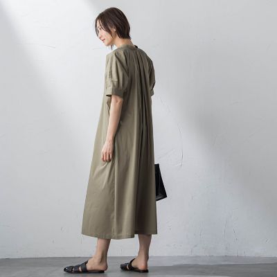 【ＷＥＢ限定】防シワベルト付きネックギャザーワンピース≪洗濯機で洗える≫
