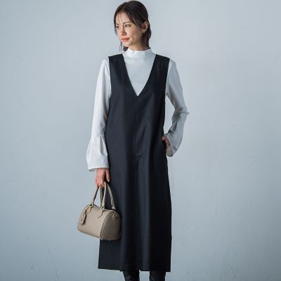 ＜LAUTREAMONT (Women)＞ウォッシャブルサキソニーワンピース≪手洗い可能≫