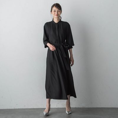 ＜LAUTREAMONT (Women)＞バックサテンジョーゼットワンピース≪洗濯機で洗える≫