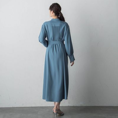 バックサテンジョーゼットワンピース≪洗濯機で洗える≫