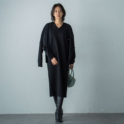 【ＷＥＢ限定】Ｖネックニットワンピース≪手洗い可能≫