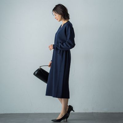 【ＷＥＢ限定】Ｖネックニットワンピース≪手洗い可能≫
