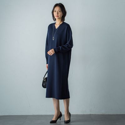 【ＷＥＢ限定】Ｖネックニットワンピース≪手洗い可能≫