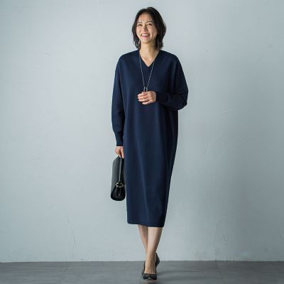 【ＷＥＢ限定】Ｖネックニットワンピース≪手洗い可能≫