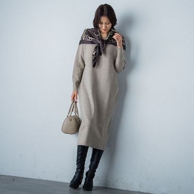【ＷＥＢ限定】Ｖネックニットワンピース≪手洗い可能≫