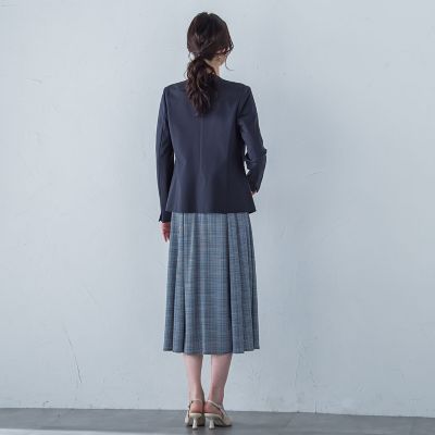 ５分袖フィット＆フレアーワンピース≪洗濯機で洗える≫