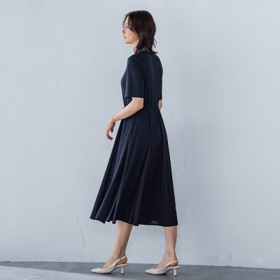 フィットアンドフレアワンピース≪洗濯機で洗える≫