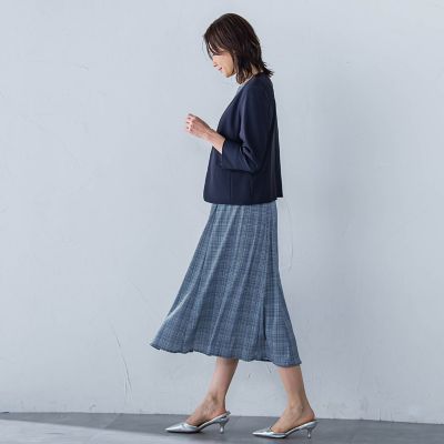 フィットアンドフレアワンピース≪洗濯機で洗える≫