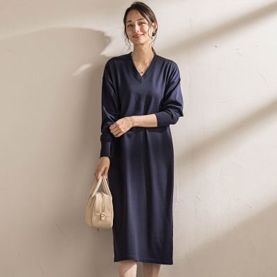 アパルトモン Ｖネックニットワンピース WEB限定】Vネックニットワンピース≪手洗い可能≫ | LAUTREAMONT