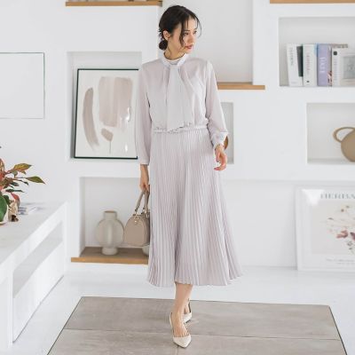 WEB限定 13号】ボウタイフォーマルワンピース≪洗える