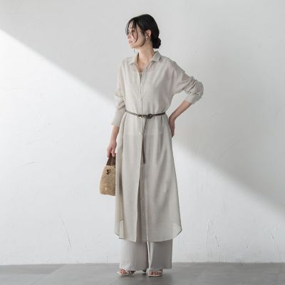 ＜LAUTREAMONT (Women)＞アサチョウボイルシャツワンピース≪吸水速乾≫