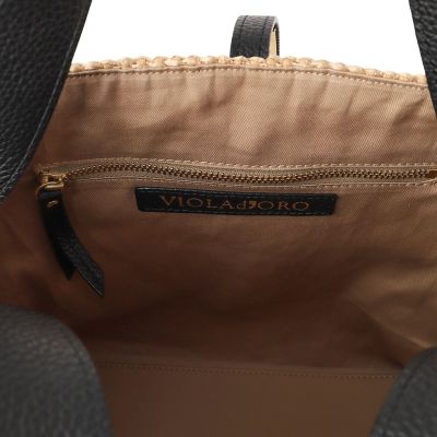 【ＶＩＯＬＡｄ’ＯＲＯ】ラフィア調２ＷＡＹトートバッグ　　ＳＡＮＤＲＯ　／　Ｖ－８９０８