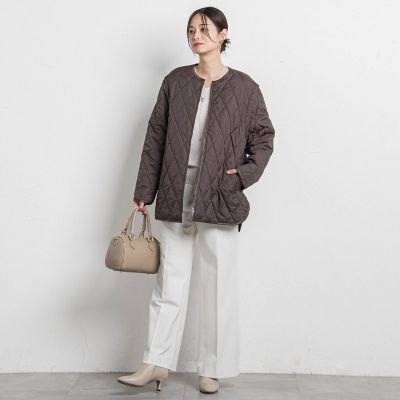 LAUTREAMONT ノーカラーキルティングジャケット 撥水キルティングコート≪袖取り外し可能≫ | LAUTREAMONT (Women
