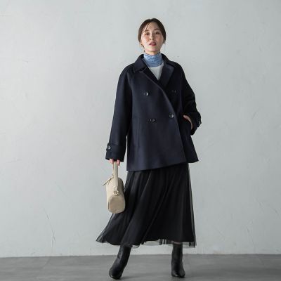 カシミヤ混ライトリバーショートコート | LAUTREAMONT (Women)/ロート