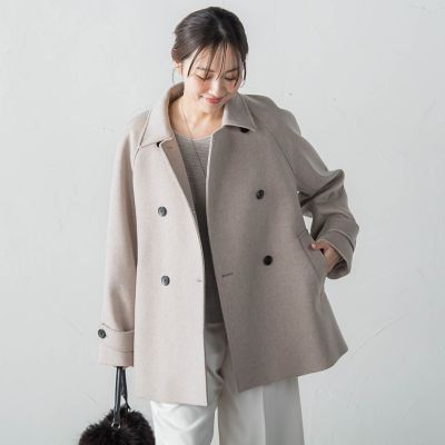 ＜LAUTREAMONT (Women)＞カシミヤ混ライトリバーショートコート