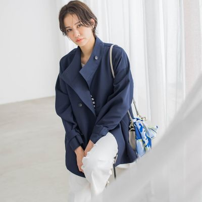 ＜LAUTREAMONT (Women)＞防シワハーフトレンチコート≪洗える≫≪撥水≫