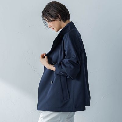 防シワハーフトレンチコート≪洗える≫≪撥水≫