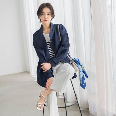 防シワハーフトレンチコート≪洗える≫≪撥水≫