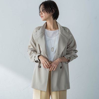 防シワハーフトレンチコート≪洗える≫≪撥水≫