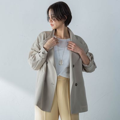 防シワハーフトレンチコート≪洗える≫≪撥水≫
