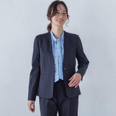 コンフォートノーカラージャケット≪洗濯機で洗える／セットアップ対応≫